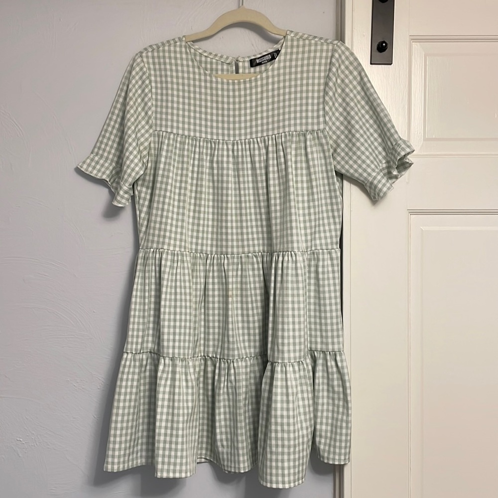 Green Gingham Babydoll Dress